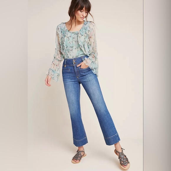 Anthropologie Denim - Anthropologie Pilcro | High-Rise Cropped Blue Flare Jeans Sz 27/4